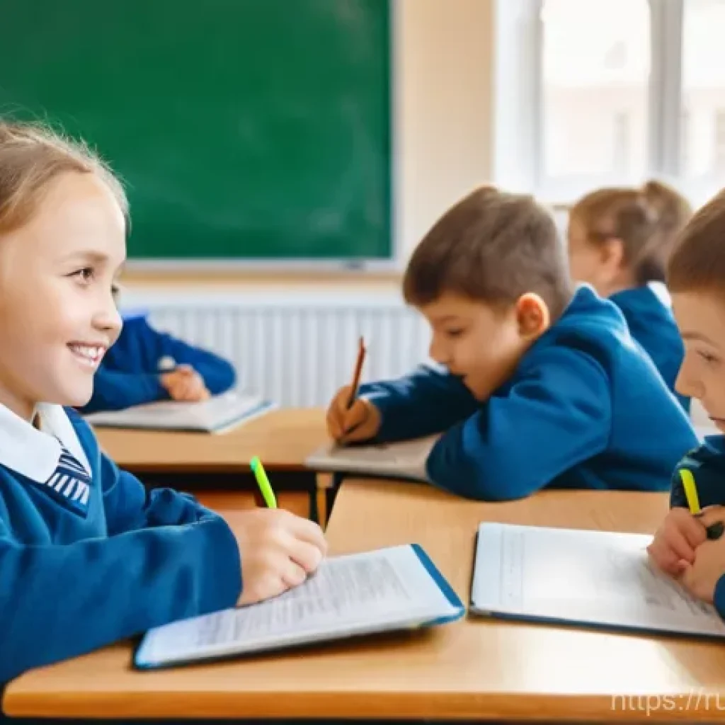 특수교육 법률 - **Prompt:** A brightly lit, modern inclusive classroom in a Russian primary school. In the foregroun...