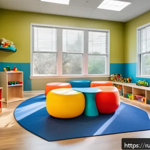 Home 17 특수교육 지원 센터 - A bright and spacious modern therapy center room designed for children with special needs, featuring...